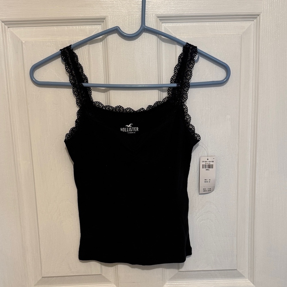 Hollister Black Lace-Trim Camisole Tank